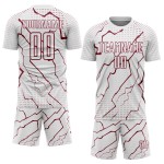 Lightning Crimson Jersey Sports Soccer White Uniform Sublimation Custom Lightning Crimson Jersey Sports Soccer White Uniform Sublimation Custom