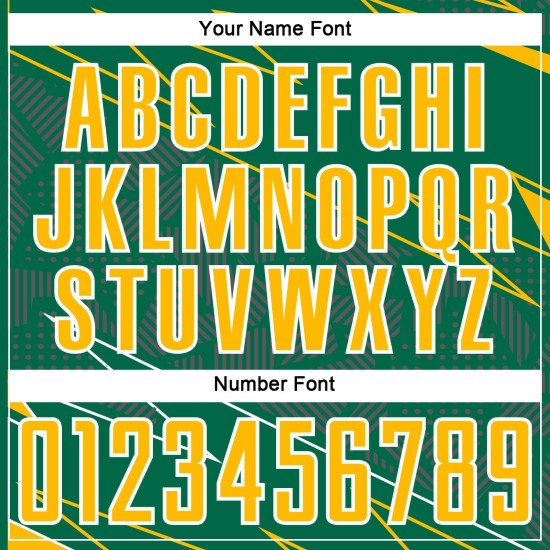 Soccer Sports Green Lines Custom Uniform Kelly Gold-White Sublimation Jersey Soccer Sports Green Lines Custom Uniform Kelly Gold-White Sublimation Jersey